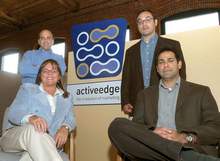 ActiveEdge founder Deepak Gursahaney, front right, says his integrated marketing firm works ‘without having layers’ between clients and his team. Also pictured are Diane Vautier, marketing director; back row, from left: Scott Wright, creative and brand officer; and Duncan Hsu, new media designer.